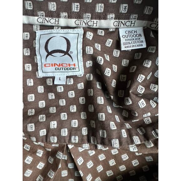 Men's Cinch Outdoors brown button down shirt size Large - Picture 6 of 7